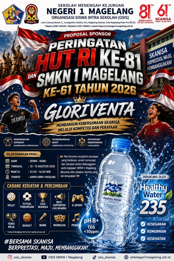 235 Healthy Water Dukung Peringatan HUT ke-81 Republik Indonesia dan HUT ke-61 SMK Negeri 1 Magelang