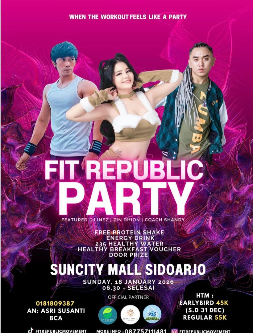 Fit Republic Party Sidoarjo, Perpaduan Olahraga dan Hiburan, 235 Healthy Water Turut Berpartisipasi